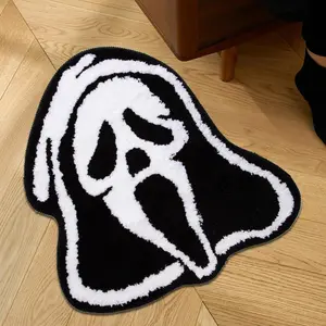 Ghostface Pattern Floor Mat, 1pc Non-slip Washable Floor Carpet, Machine Washable Soft Rug, Decorative Rugs for Home Living Room Bedroom