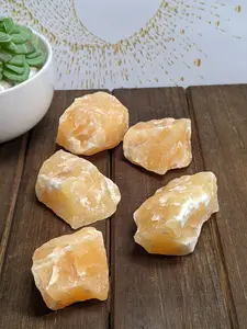 Orange Calcite large Raw chunks consciously Sourced