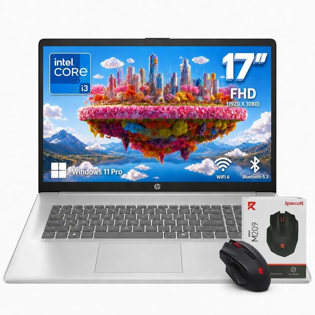 HP 17 inch FHD Laptop Intel 8-Core i3-N305 8GB RAM 512GB SSD Win 11 Home | 17.3(1920 x 1080) IPS Anti-glare Numeric Keypad WiFi 6 Bluetooth 5.3 Webcam 9.5H Battery Life Computer for Student & Business