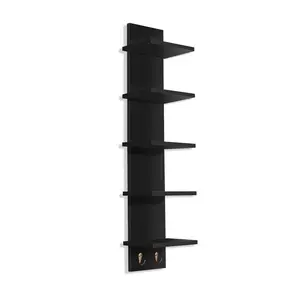 Sorbus 5-Tier Wall Shelf Unit with Hooks Utility Shelving