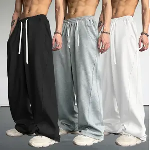 Minimalist White Wide-Leg Sweatpants | Clean Aesthetic Streetwear Bottoms