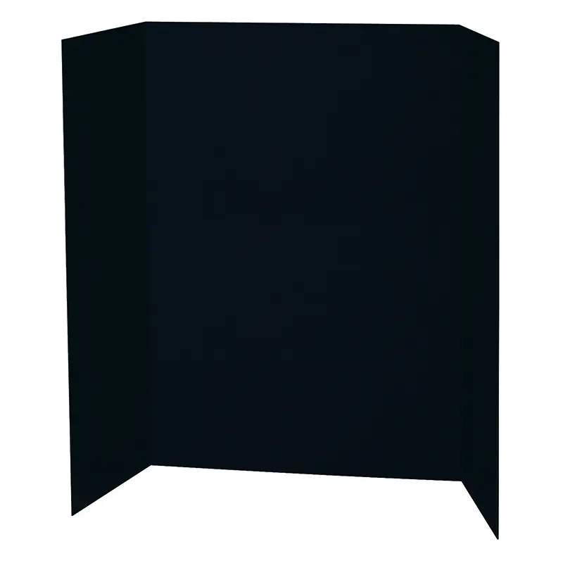 212 MAIN Tri-Fold Corrugated Presentation Board for Coaches, Solid Black, Includes Headers, 48 x 36 in, 6-Pack, Project, Booths, Trifold, Coaches' Booths, Recyclable, Science Fairs