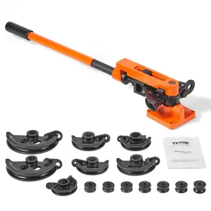 VEVOR Pipe Tube Bender, 3/8 to 1 OD Manual Pipe Tube Bender with 7 Bending Dies, 180 Copper Aluminum Pipes Bending Tools for HVAC Air Conditioning Refrigerator Auto Repair