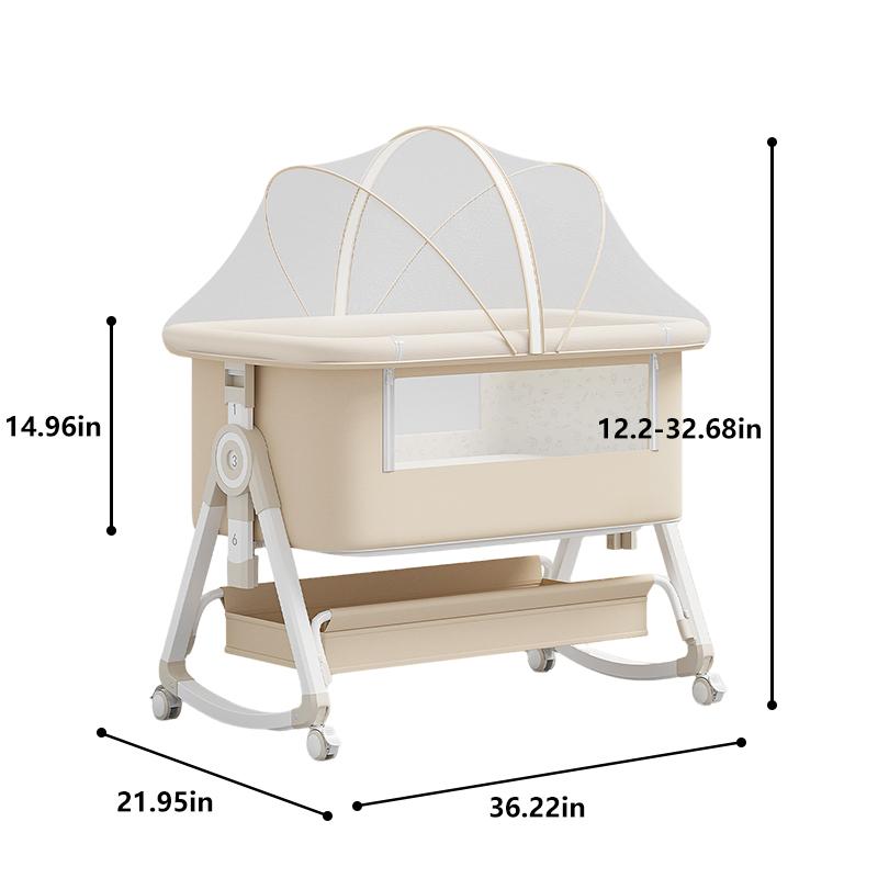 Minimalist 3 in 1 Baby Bassinet Bedside Sleeper for Newborn 0–6 Months, Adjustable Height Portable Bassinet with Wheels, Breathable Mesh & Mattress  cot  baby storage foldable crib
