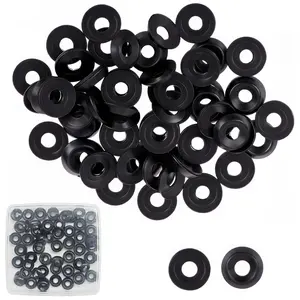 200 Qty #8/#10 Countersunk 304 Stainless Steel Washers for Screws and Bolts,Silver/Black Metal Cup Washer Set for Fastening