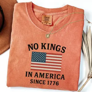 Comfort Colors® No Kings in America Democracy Tee, Protest Shirt, Patriotic Tee, Liberal Shirt, 4th of July T-Shirt, Independence Day, USA Shirt QMR