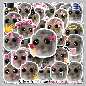 50pcs Big-Eyed Realistic Hamster Stickers, Suitable for Scrapbooks, Diaries, Laptops, Water Bottles, Cars, Etc. A Gift with A Positive Message, Based on A Belief-based Design.
