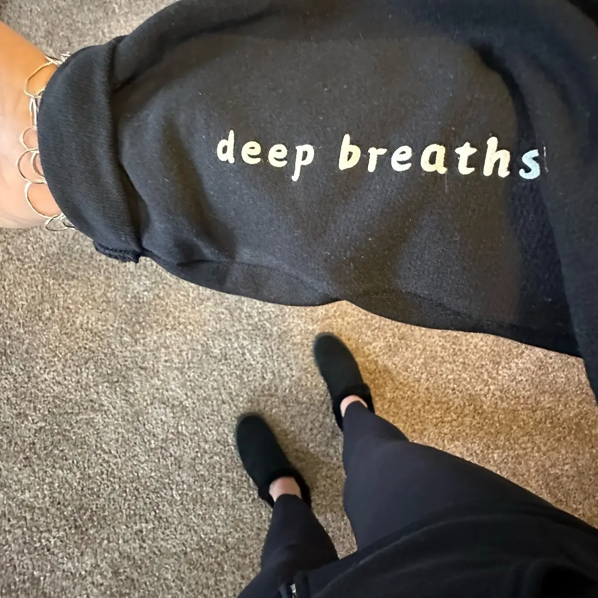 Unisex all black, comfort zip hoodie for anxiety sufferers. Sizes Small - 2XL  FREE