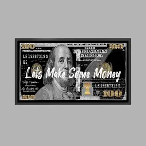 Motivational Money Wall Art Poster, Inspirational Quote Entrepreneur Sign Millionaire Framed Prints