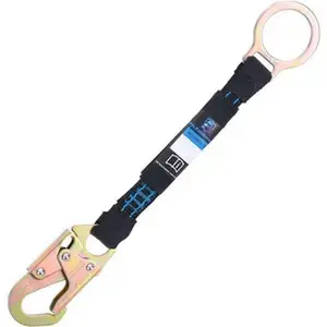 18 Inch D Ring Extender with Galvanized Self Locking Snap Hook and O Ring,Fall Protection Safety Harness Extension Lanyard,For Construction & Roofing, OSHA/ANSI Compliant