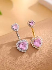 Heart Shaped Belly Button Rings, Cute Belly Piercing Jewelry for Women, Stainless Steel Belly Rings for Women, Body Jewelry for Party, Daily Clothing Decor