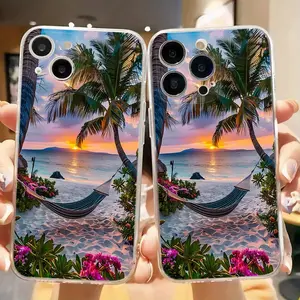 Seaside Sunset Leisurely Mobile Phone Shell B443 for iPhone 16/15/14/13/12/11/Plus/Pro/Pro Max Series - Shockproof Case, Stylish Design