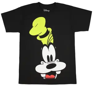 Disney Goofy Shirt Men's Big Face Goofy Hat Adult Graphic Officially Licensed T-Shirt
