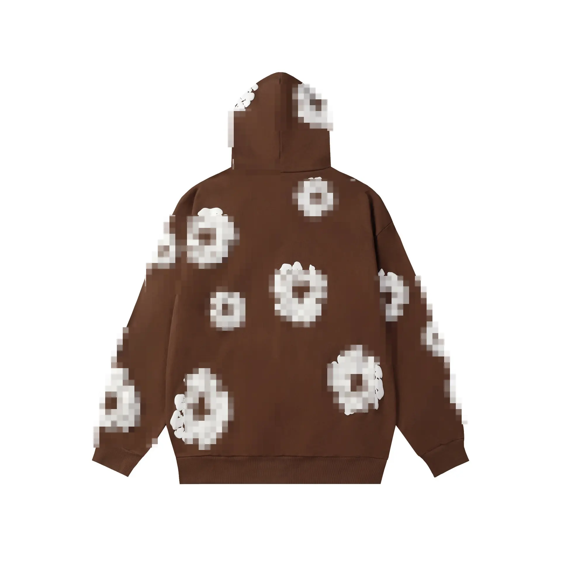 Dark brown hoodie (white floral wreath)