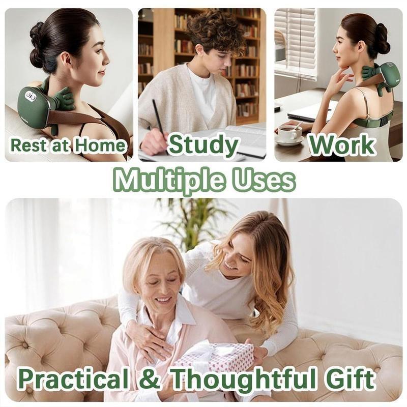 Bionic Heating Massager, Shoulder Neck Electric Acupressure Master, Wireless Portable Design, 3D Deep Tissue Pillow, 3 Speed Settings