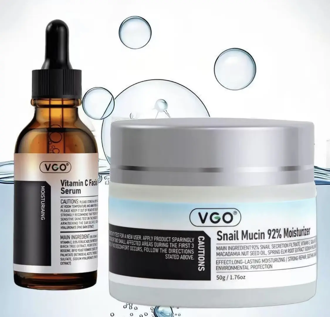 VGO Snail Mucin 92% Power Face Serum Hydrating Moisturizer with Vitamin C for Daily Care & Radiant Complexion 50g