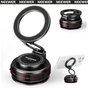 NEEWER PA138 Vacuum Suction Cup Mount, 360° Adjustable Magnetic Phone Holder Stand, for All Smartphones & Vehicles, Quick Release for Your Car POV Dash Windshield Gym Desk Video Recording
