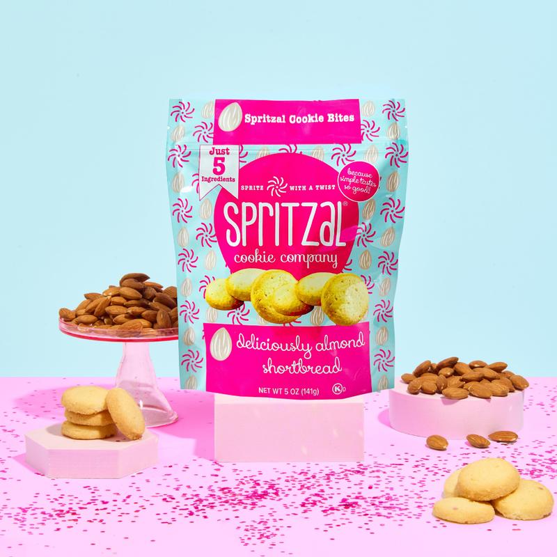 Spritzal Cookie Bites Bundle – 3 Flavors: Birthday Cake, Lemon & Almond | Clean Label Snacks | Biscuits