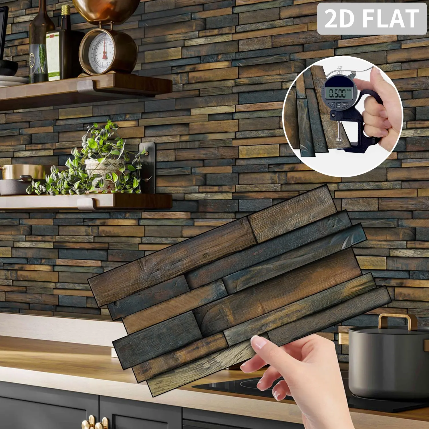Marble Wall Self-Adhesive Waterproof Durable Removable Sticker, Modern Home Decor Kitchen Bathroom Decoration, Flat Sticker Type