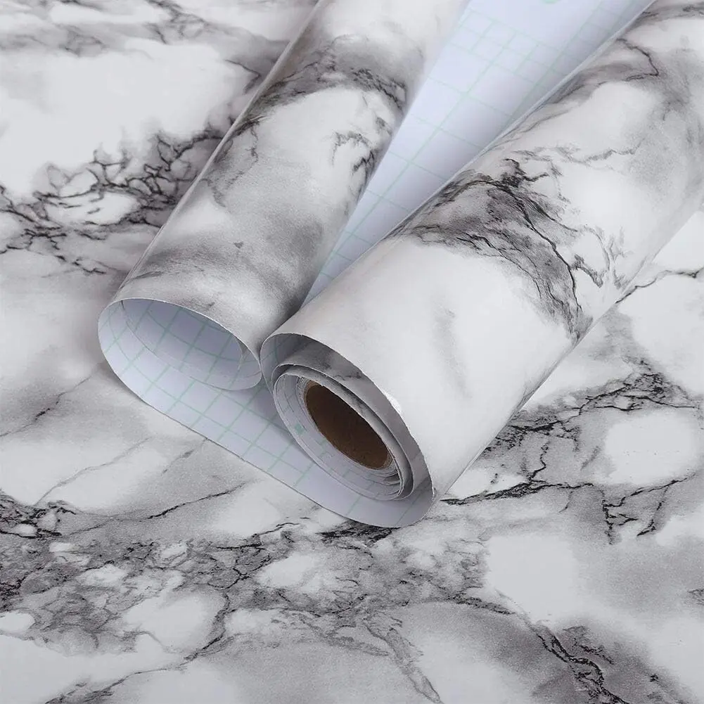 Marble Peel & Stick Wallpaper, Removable Self-Adhesive Countertop Film, Easy DIY Installation for Kitchen Tables & Walls