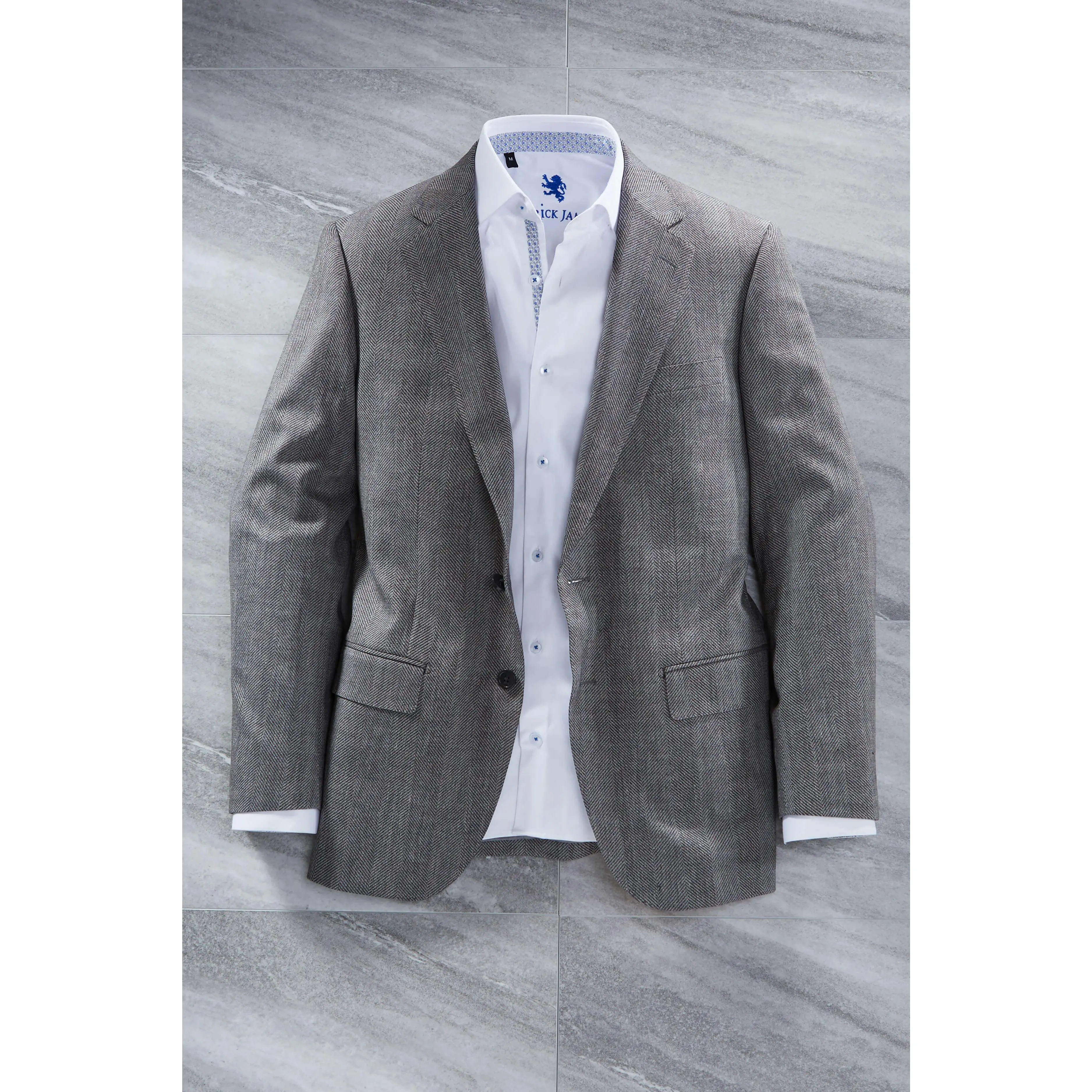 Patrick James 2 Button Side Vent Herringbone Sport Coat