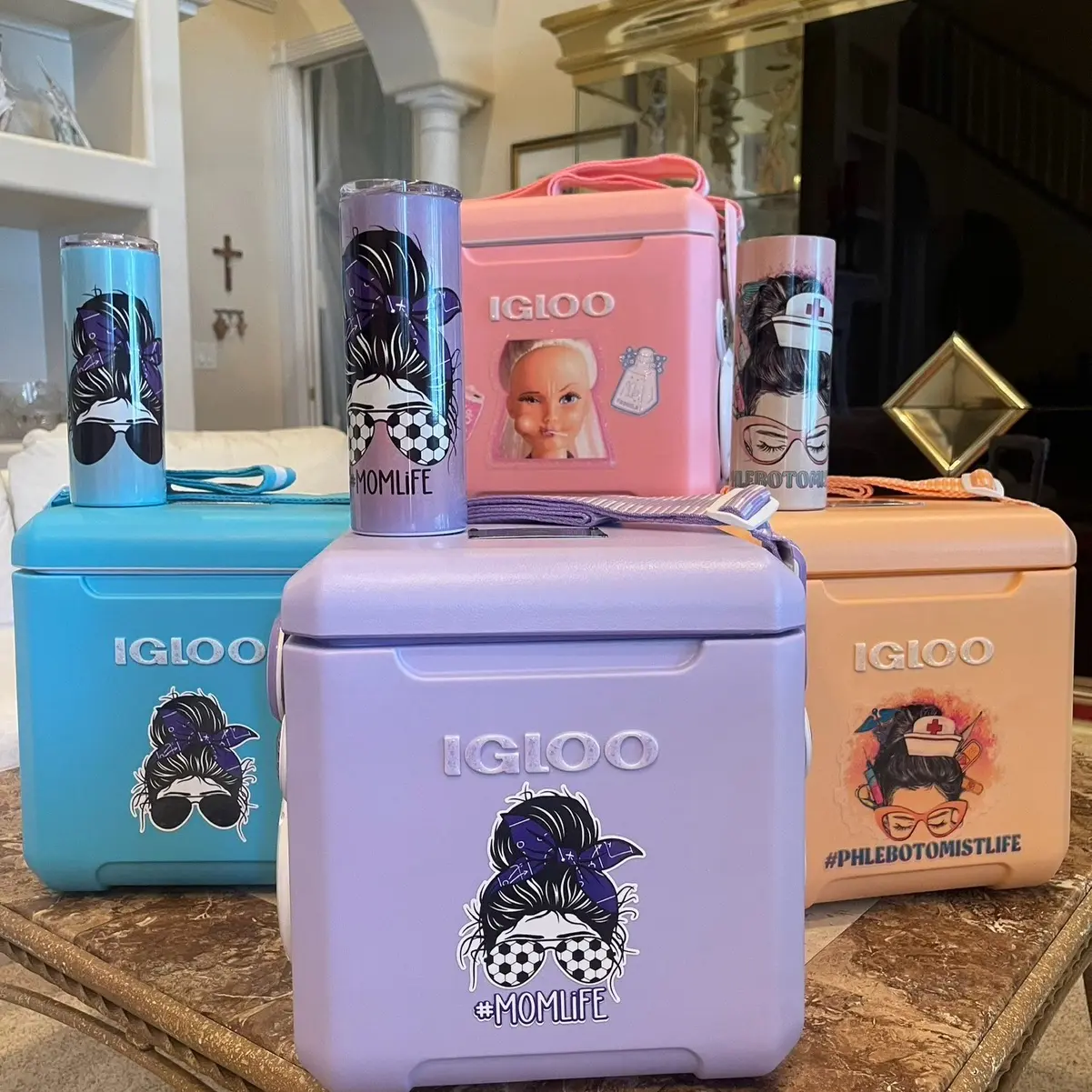 Custom Igloo Tag-a-long Cooler