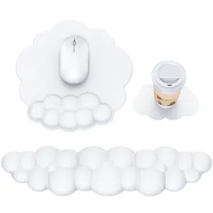 Cloud Mouse Pad with Wrist Rest, Cloud Keyboard Wrist Rest, Mouse Pad Wrist Support, Ergonomic Keyboard Mouse Wrist Support