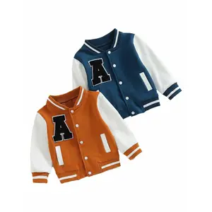 Toddlers Boys Girls Baseball Jackets Long Sleeve Casual Winter Autumn Coat Little Kids Outerwear
