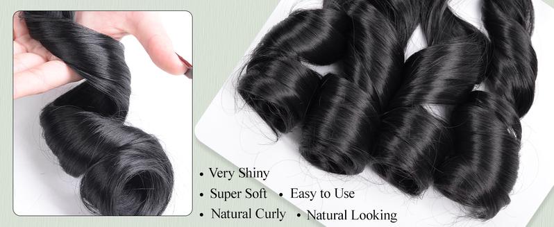 French Curl Braiding Hair 12 Inch 8 Packs Natural Black Curly Braiding Hair Pre Stretched 50g/pack Loose Wavy Crochet Hair Synthetic Hair Extensions for Black Women (12 inch,8 packs, 1B)