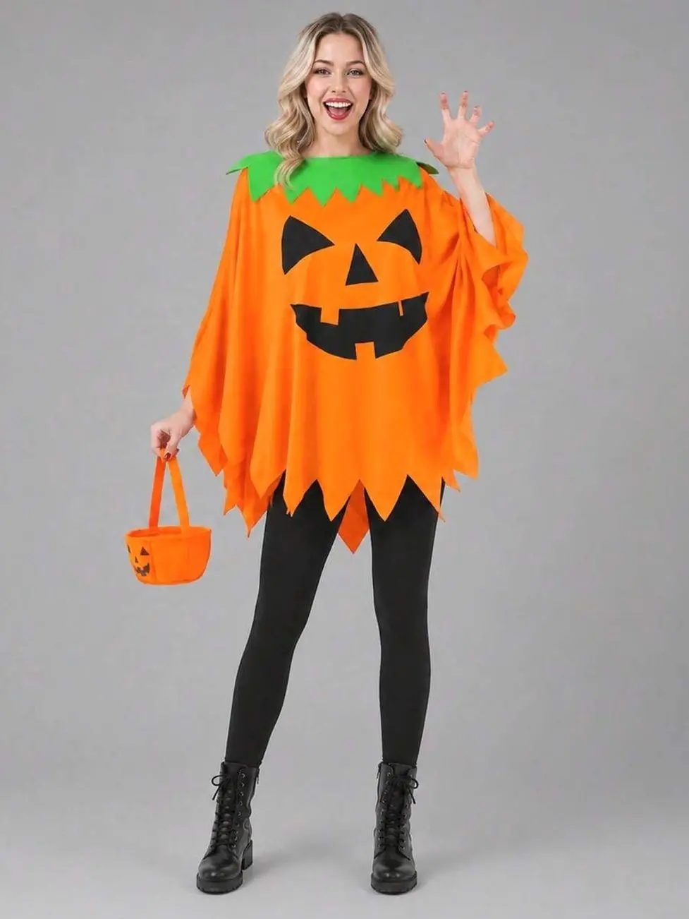Joyfy Halloween Pumpkin Poncho Costume, Adult Women Pumpkin Costume Adult, Pumpkin Costume Set, Halloween Costumes For Women Role Play