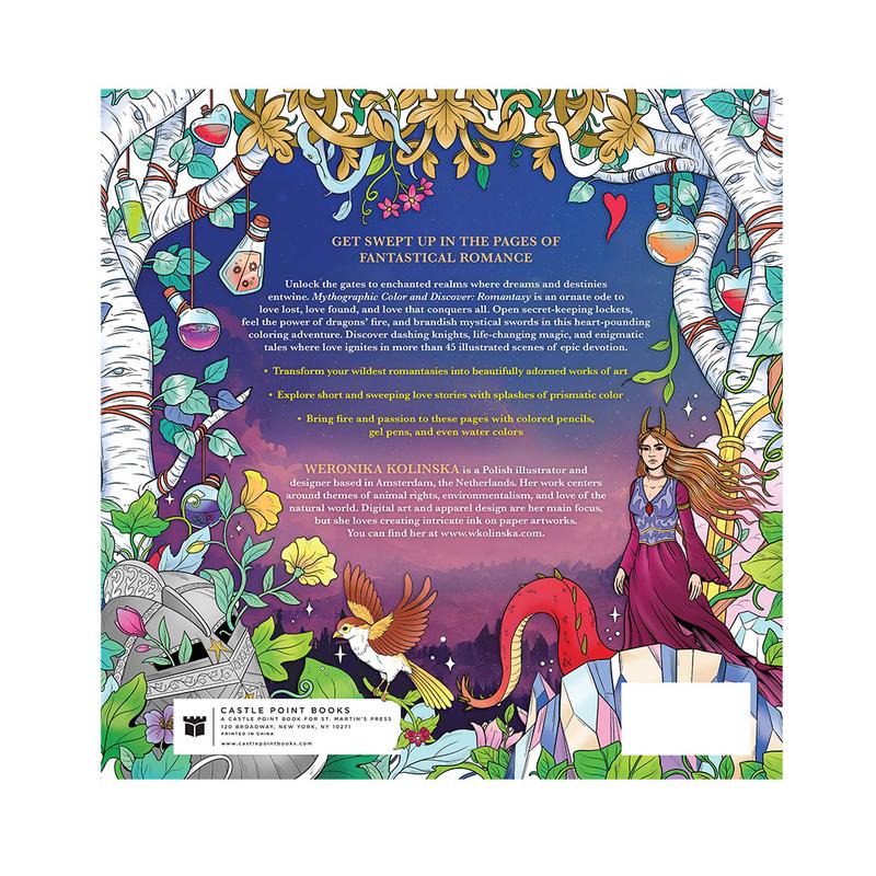 Mythographic Color and Discover: Romantasy: An Artist’s Coloring Book of Fantasy Romance by Weronika Kolinska (Paperback)