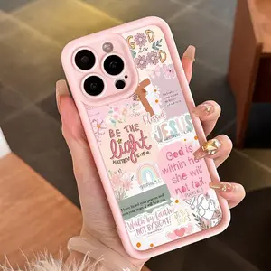 Christian Cross & Bible Verse Pattern Phone Case, Shockproof Phone Protective Cover, Phone Accessory Compatible with iPhone XR 11 12 13 14 15 16 Series, Casing