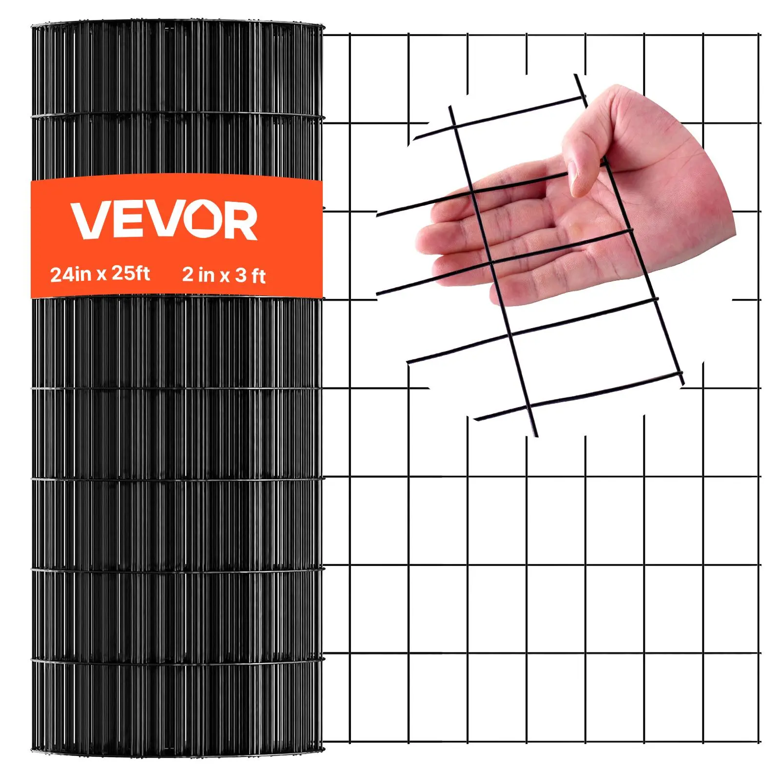 【SummerFinds】VEVOR Hardware Cloth 24 in x 25 ft, 2 x 3 in Mesh 16 Gauge Galvanized Wire Mesh Roll, Weather-Resistant Vinyl Coated Chicken Wire Fencing, Heavy Duty Welded Garden Plant Fencing for Rabbit Cage Snake