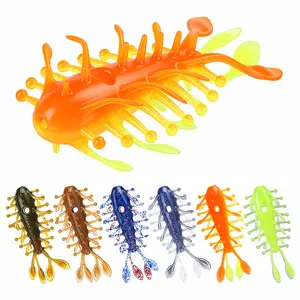 6pcs trepang re Bait Dice Baits for Bass Fishing, Fuzzy Dice Fishing Lures with Rubber Legs, Soft Plastic Lure for Freshwater Soft Plastic Baits for Bass Fishing