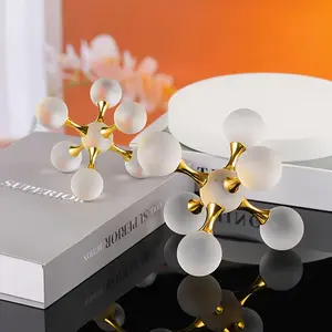 Luxurious Crystal Modern Sphere Alloy Molecular Decoration Set - Crystal Ball Decor for Home and Office Living Room, Office, TV Cabinet - Set of 1