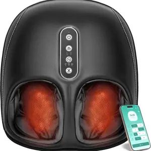 Nekteck Shiatsu Foot Massager with Heat, Foot Massager Machine for Plantar Fasciitis, Neuropathy Pain, Deep Kneading, Air Compression, Remote APP Control, Gifts for Father Mother Friend, Fits Up to 13"