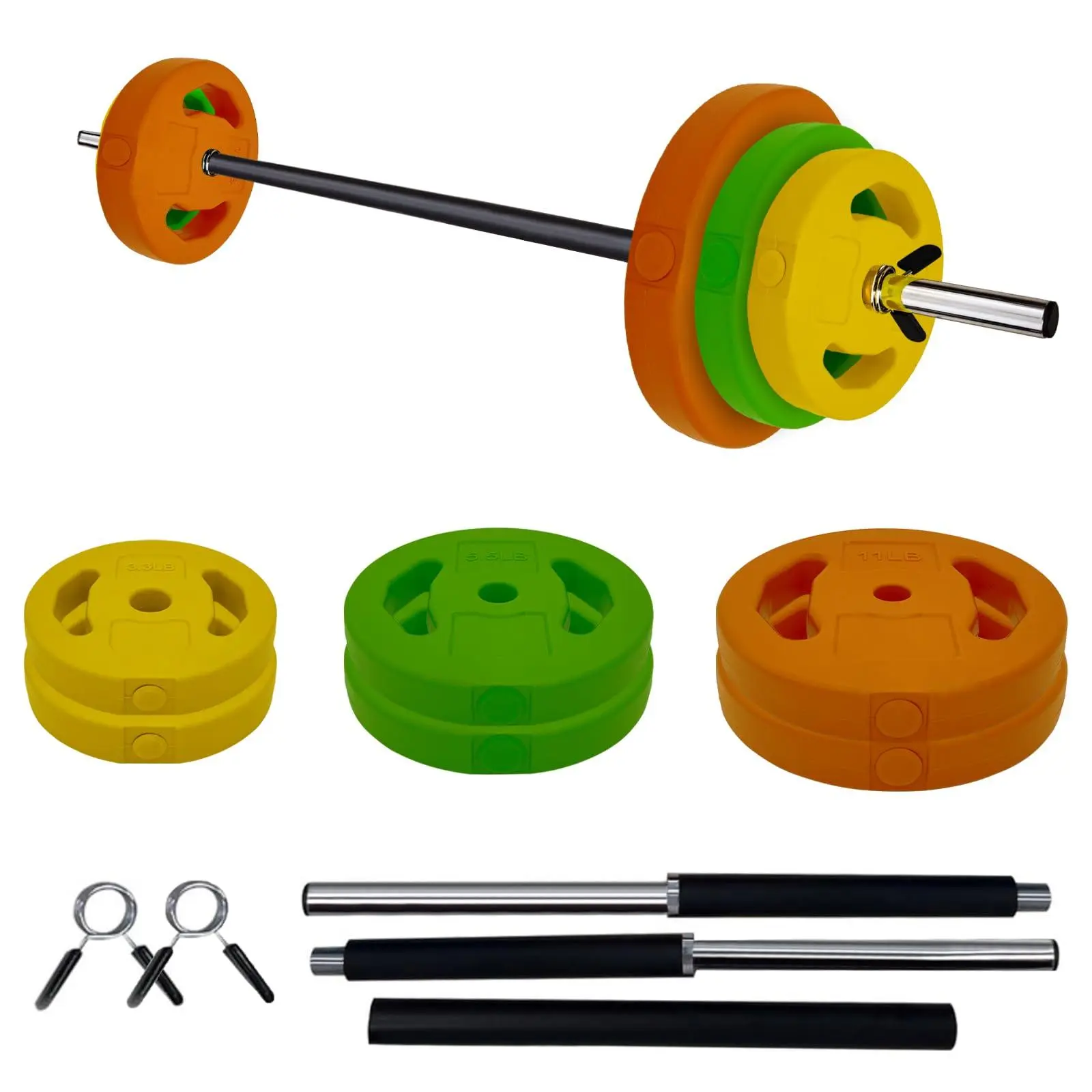Garvee Functional Adjustable Barbell Weights Set, 40 lbs Total Cardio Pump Set - Home Gym & Ab Training Equipment