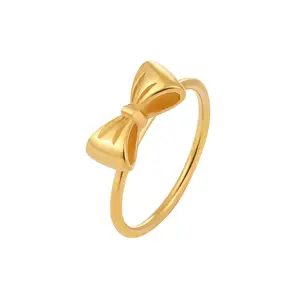 Minimalist Gold Bowtie Ring for Women, Simple Fade-Resistant and Dainty Jewelry for Everyday Wear, Female, Gold Jewelry Rings, Mini Jewelry Rings