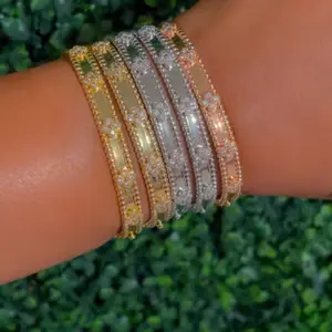 Flower Clover Bangle Bracelet for Women - Fashionable and Elegant