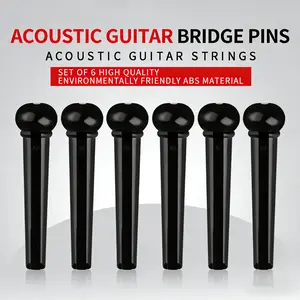 Irin Six-Pack Acoustic Guitar String Pegs, Durable Eco-Friendly Abs Guitar Tuning Keys, Stable Vibration Transfer, Ideal for Practice & Replacement