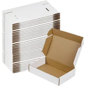 50 Pack 9x6x2 Shipping Boxes, White Corrugated Cardboard Packaging Box for Small Business