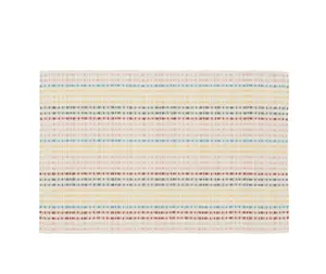 Multi Striped Outdoor Layering Accent Rug, 24" x 36", Multi-Striped Pattern, Suitable for Indoor & Outdoor Use