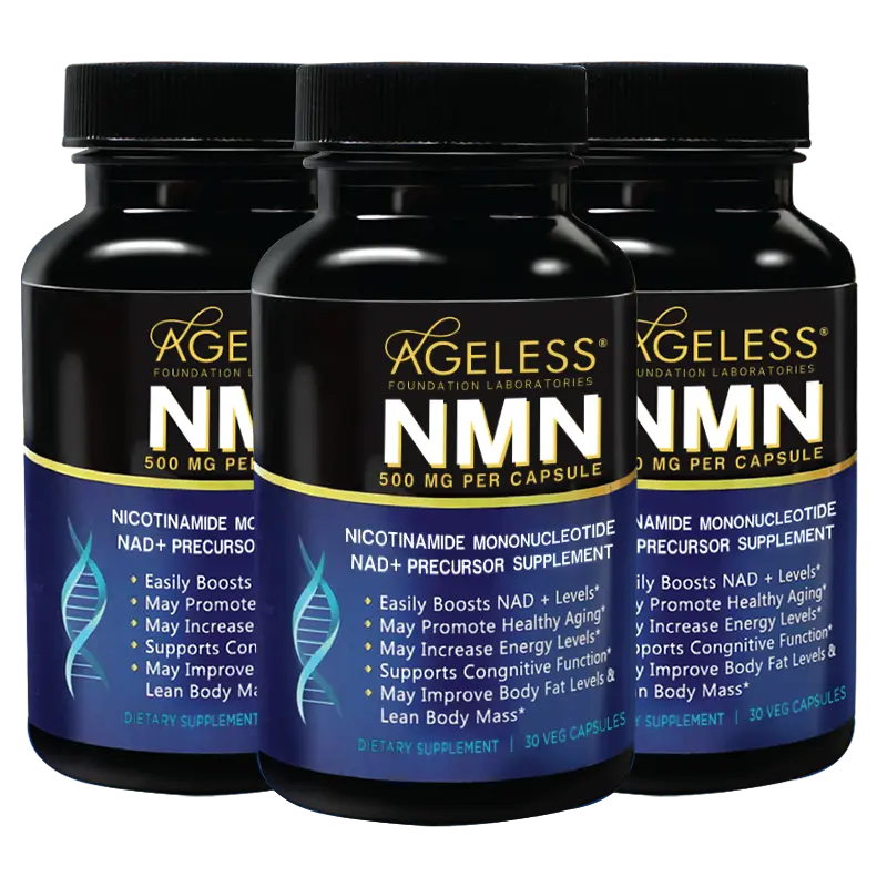 Ageless Foundation Laboratories NMN Supplement 500mg Nicotinamide Mononucleotide Capsules Advanced Cellular Renewal  Supports NAD+ Energy Cognitive Function Muscle Health vitamins women