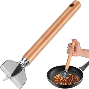 Steel Meat Chopper, Stainless Steel Meat Masher, 11 Inch, Ground Beef Chopper Tool, Metal Meat Masher, Ground Meat Smasher, Hamburger Smasher Tool