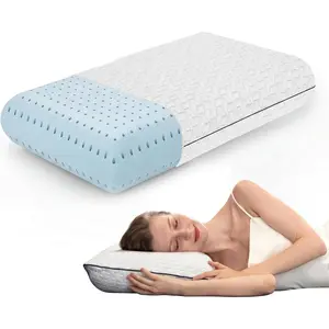 Cooling Gel Memory Foam Pillows - 1-Pack - Standard Size Memory Foam Pillow For Sleeping - Medium-Firm - Back, Stomach & Side Sleeper - Shoulder & Back Pain Relief - Washable, Bamboo Viscose Cover