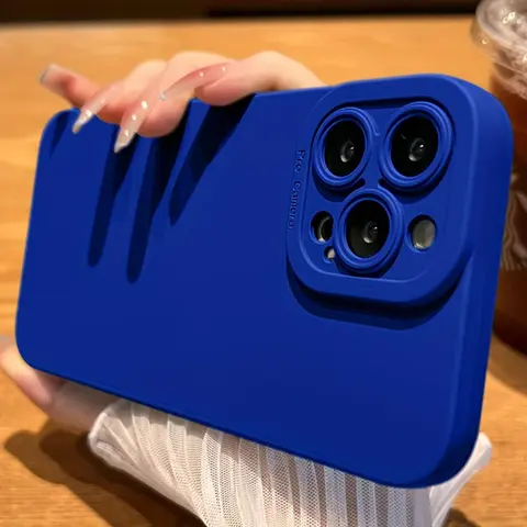 Klein Blue Minimalist Solid Silicone Casing - Shockproof, Protective, Anti-Drop Smartphone Cover for iPhone 17 Pro Max,16 Pro,15 Plus,15,14,13,12,11,X (Unisex Cellphone Accessory)