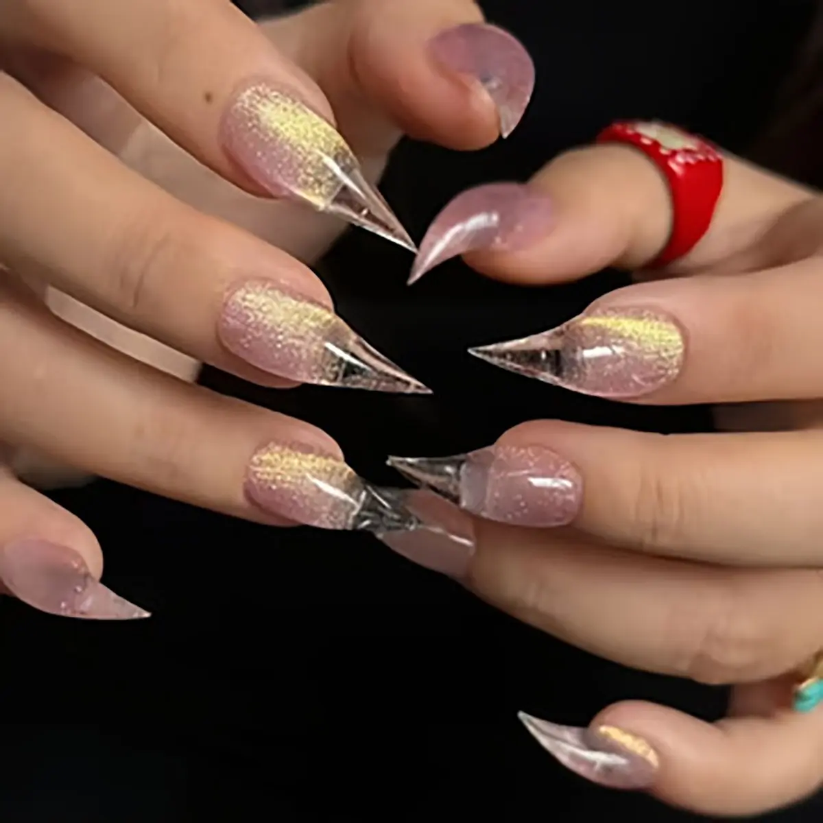 Spring Summer New 10-Piece Press-On Nails, Trendy Sharp Tips, 3D Dragon Claw Cat Paw Design, Nail Designs, Reusable, Non-Damaging, Handmade Women's Falsenails, Fake Nails, Decorative Nails