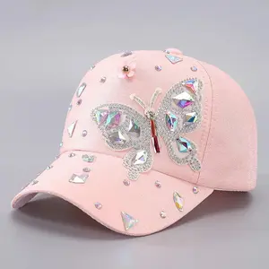 Stylish Women’s Butterfly Bling Baseball Cap – Adjustable Sun Hat with Rhinestone Detail – Perfect for Daily Use, Parties & Travel – Available in Multiple Trendy Colors
