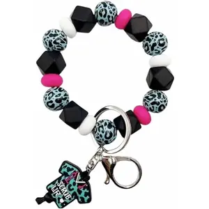 Silicone Beaded Wristlet Keychain for Nurse Ideal for Scrub Bag