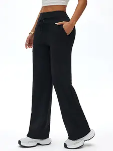 New Sporty Yoga Pants Women's Slim-Fit Long Leggings, Patchwork Design Outerwear, Comfortable & Stylish Activewear, Athleisure Style Pants, Athletic Pants